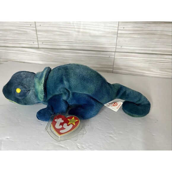 Ty Beanie Babies Lot Claude the Crab, Scaly the Lizard, Rainbow the Chameleon - Picture 9 of 12